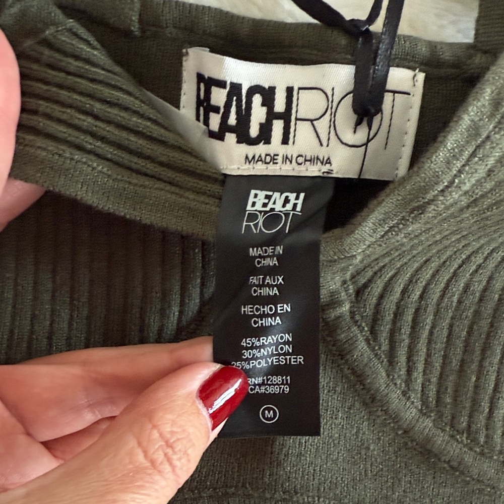Beach Riot Sage Ribbed Bra - Picture 2 of 5